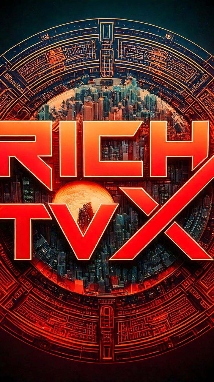 The RICH TVX logo inside a red ring of light